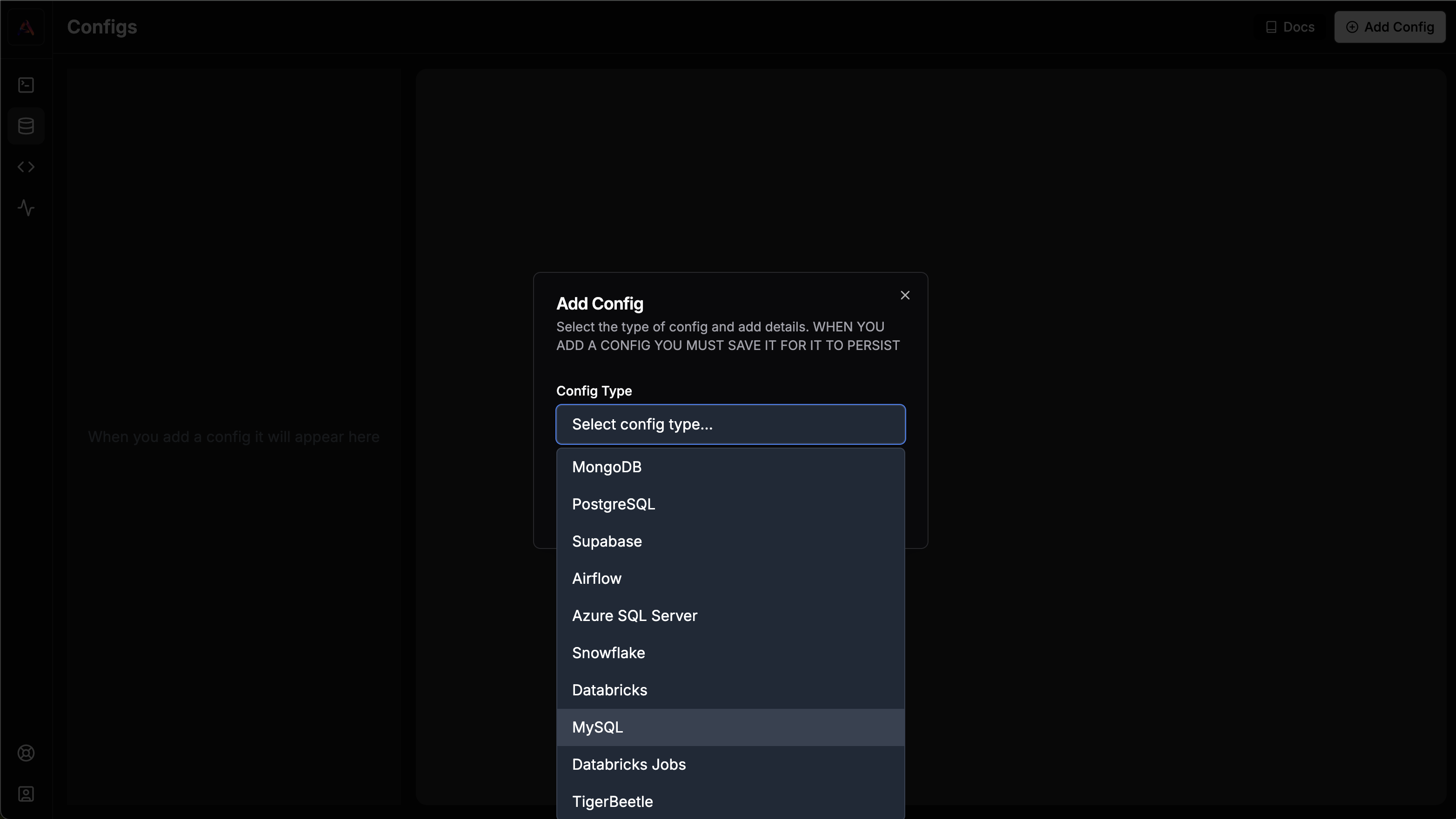 Add New Config