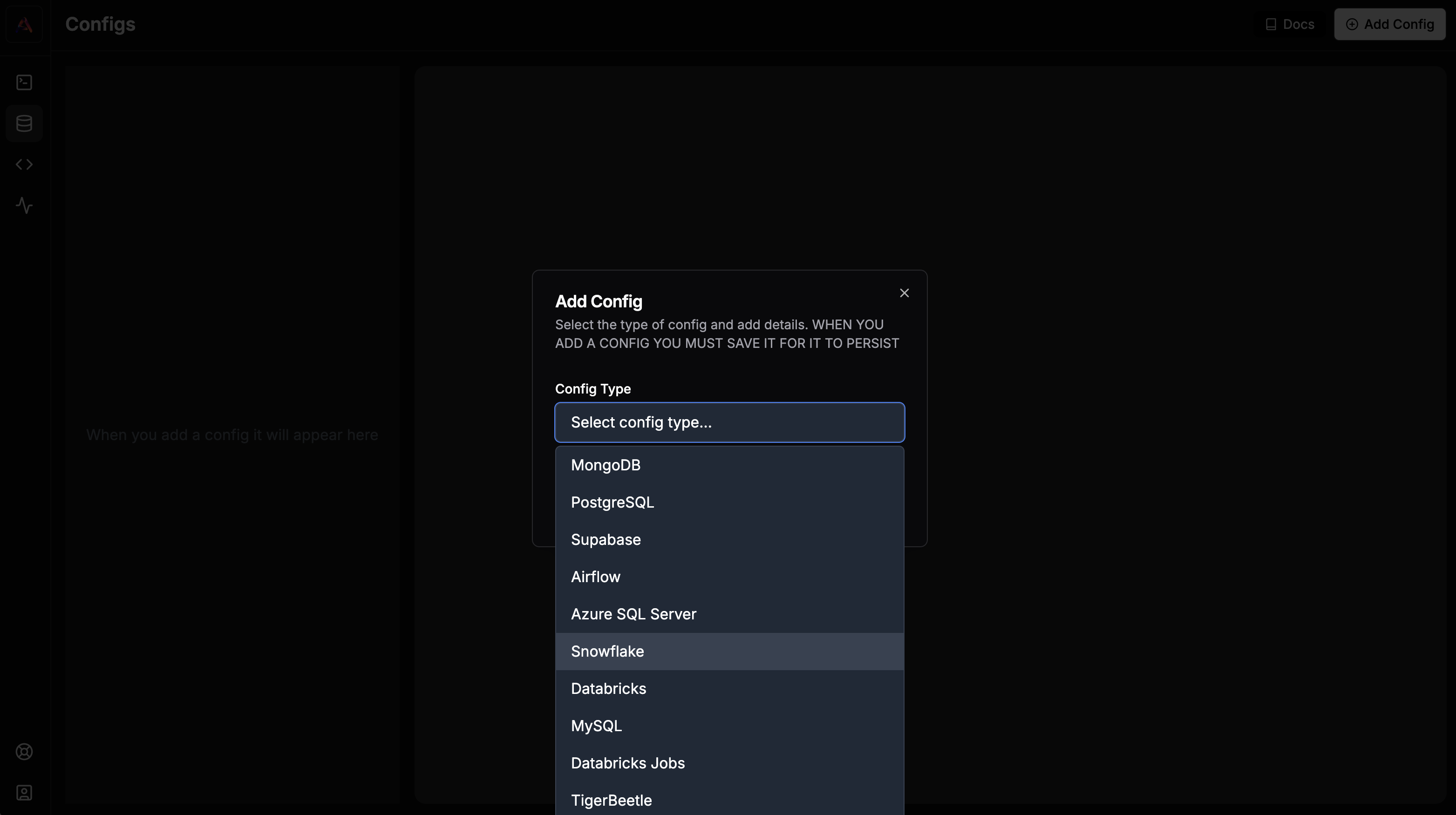Add New Config